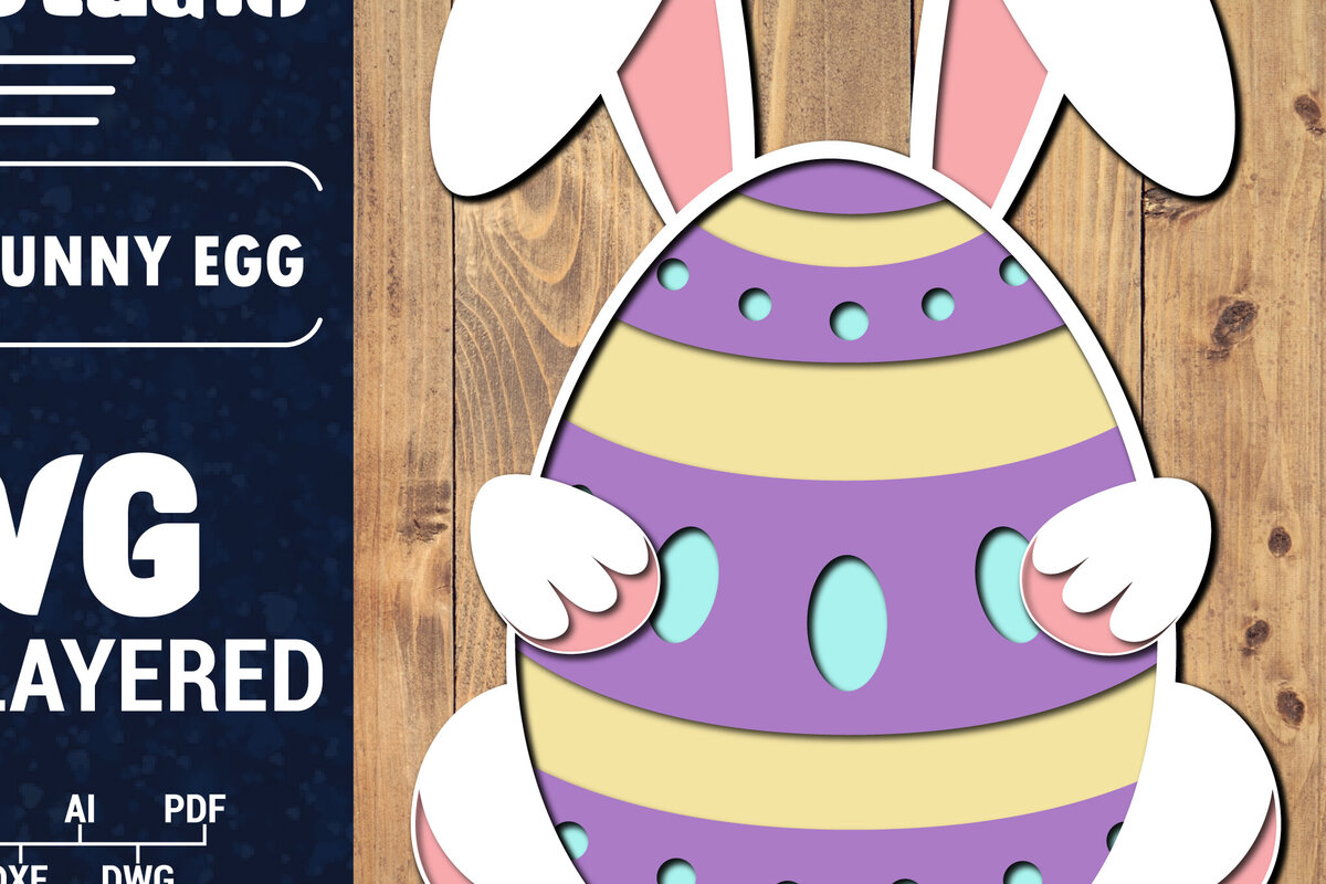 Σετ των 2 Intra απο ξύλο plywood 3mm-4mm πάχος 3D Πασχαλινό αυγό πολλαπλών στρώσεων PaperCut Δίασταση 1500x1500 cm INTRAFABR-91113544