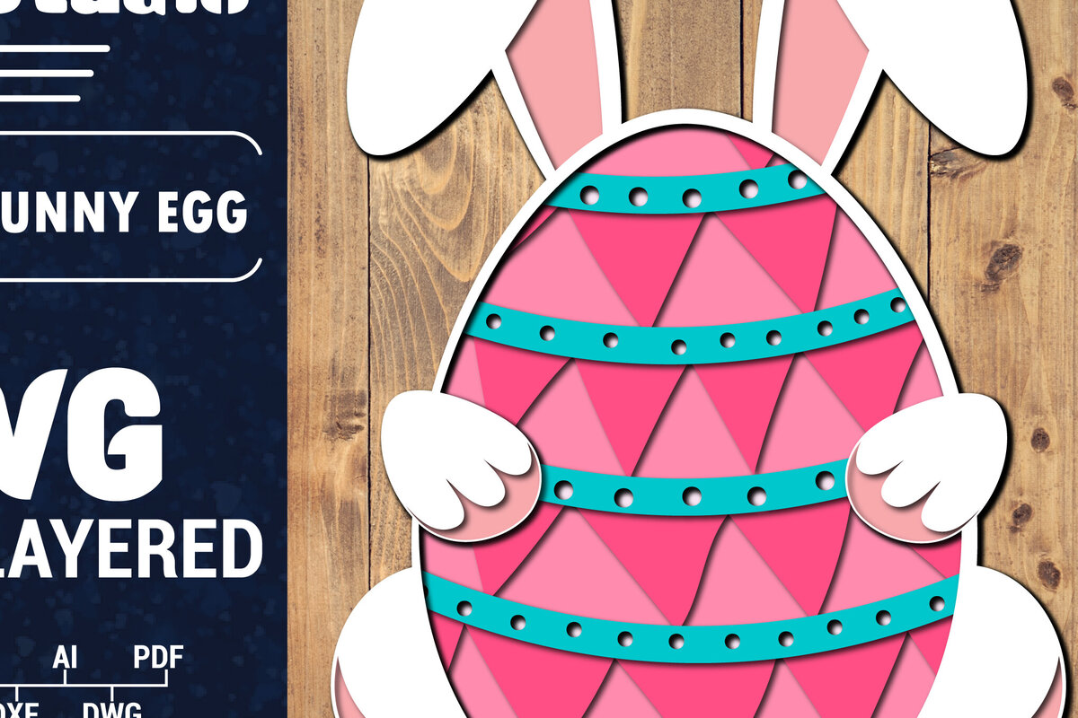 Σετ των 2 Intra απο ξύλο plywood 3mm-4mm πάχος 3D Πασχαλινό Αυγό Πολυστρωματικό PaperCut 50 Δίασταση 1500x1500 cm INTRAFABR-91286733