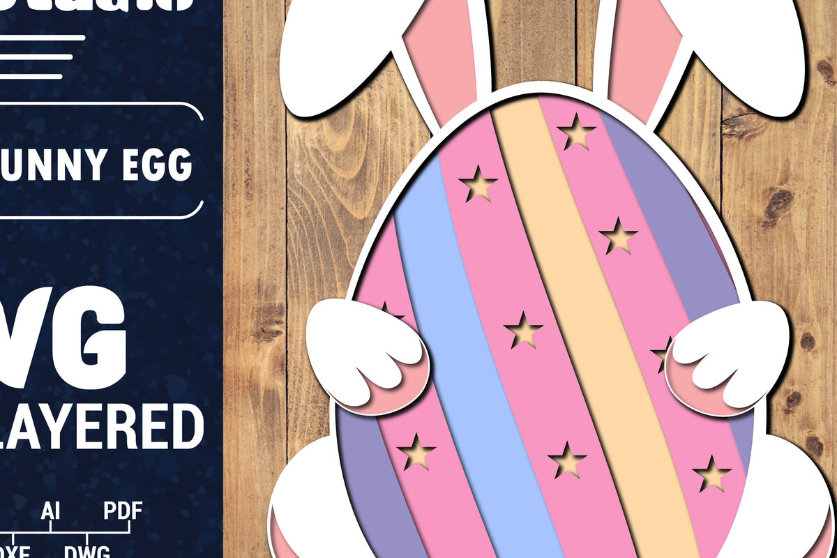 Σετ των 2 Intra απο ξύλο plywood 3mm-4mm πάχος 3D Πασχαλινό αυγό πολλαπλών στρώσεων PaperCut 54 Δίασταση 1500x1500 cm INTRAFABR-91384719