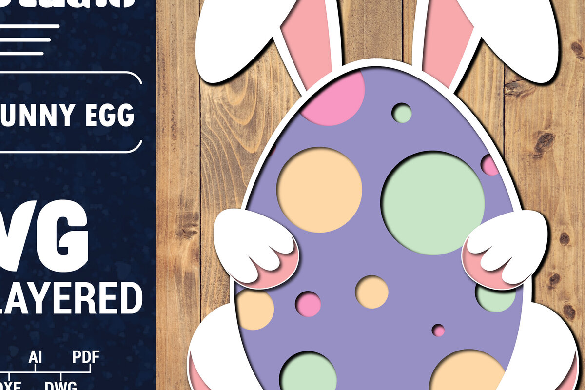 Σετ των 2 Intra απο ξύλο plywood 3mm-4mm πάχος 3D Πασχαλινό Αυγό Πολυστρωματικό PaperCut 57 Δίασταση 1500x1500 cm INTRAFABR-91384736