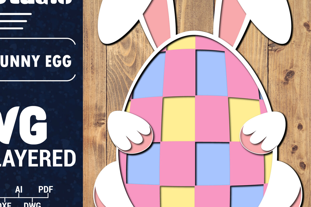 Σετ των 2 Intra απο ξύλο plywood 3mm-4mm πάχος 3D Πασχαλινό Αυγό Πολυστρωματικό PaperCut 58 Δίασταση 1500x1500 cm INTRAFABR-91384743