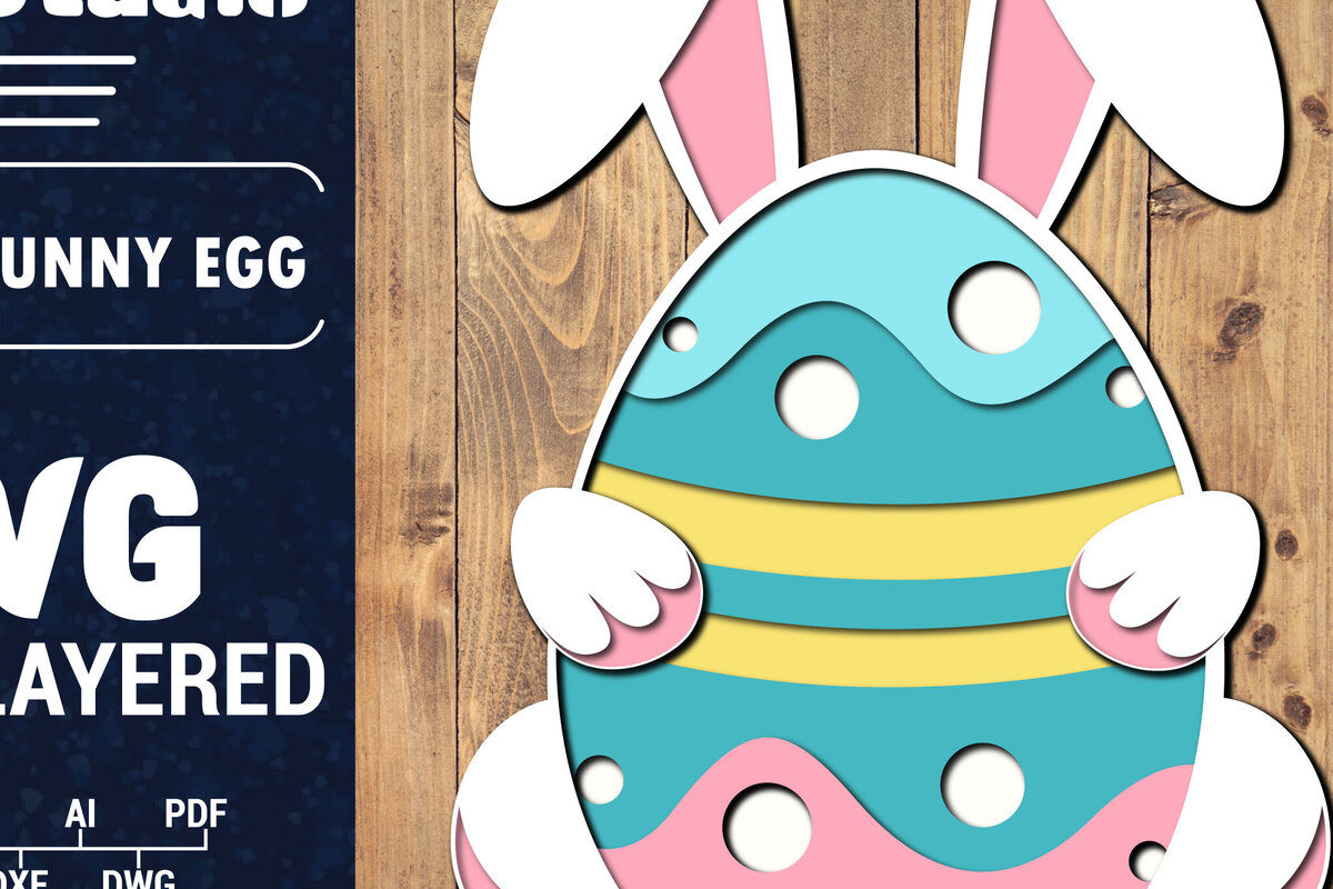 Σετ των 2 Intra απο ξύλο plywood 3mm-4mm πάχος 3D Πασχαλινό αυγό πολλαπλών στρώσεων PaperCut Δίασταση 1500x1500 cm INTRAFABR-91113549