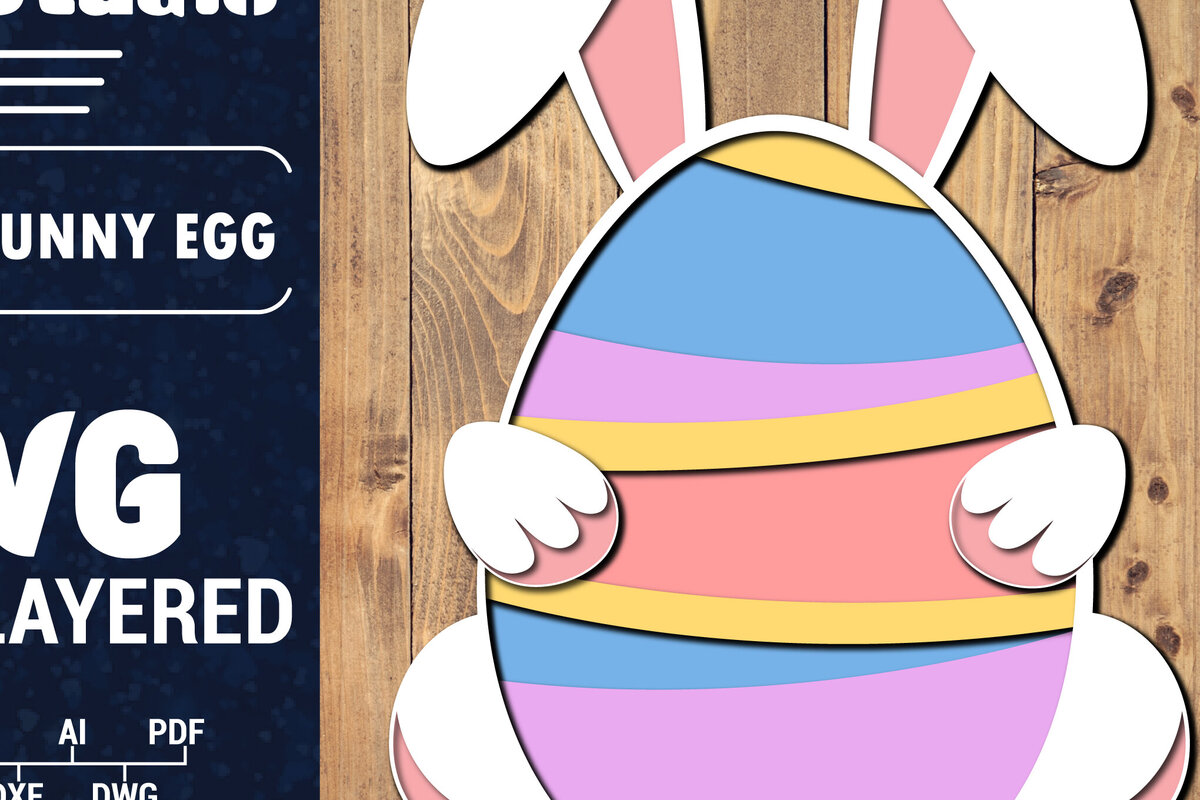 Σετ των 2 Intra απο ξύλο plywood 3mm-4mm πάχος 3D Πασχαλινό αυγό πολλαπλών στρώσεων PaperCut 61 Δίασταση 1500x1500 cm INTRAFABR-91384760