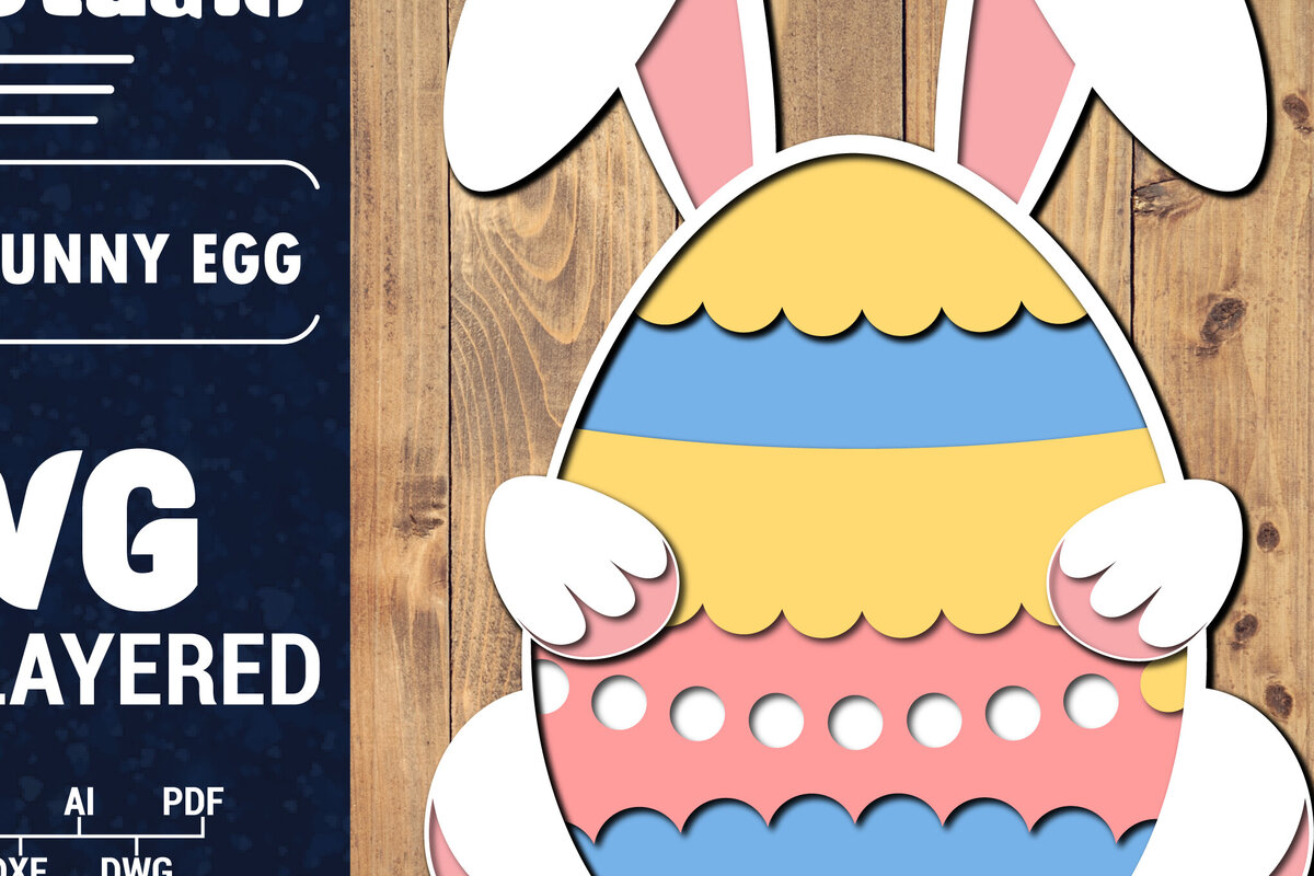 Σετ των 2 Intra απο ξύλο plywood 3mm-4mm πάχος 3D Πασχαλινό αυγό πολλαπλών στρώσεων PaperCut 63 Δίασταση 1500x1500 cm INTRAFABR-91384771