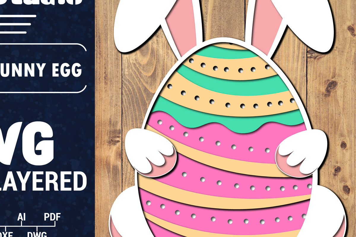 Σετ των 2 Intra απο ξύλο plywood 3mm-4mm πάχος 3D Πασχαλινό αυγό Πολυστρωματικό PaperCut 7 Δίασταση 1500x1500 cm INTRAFABR-91485349