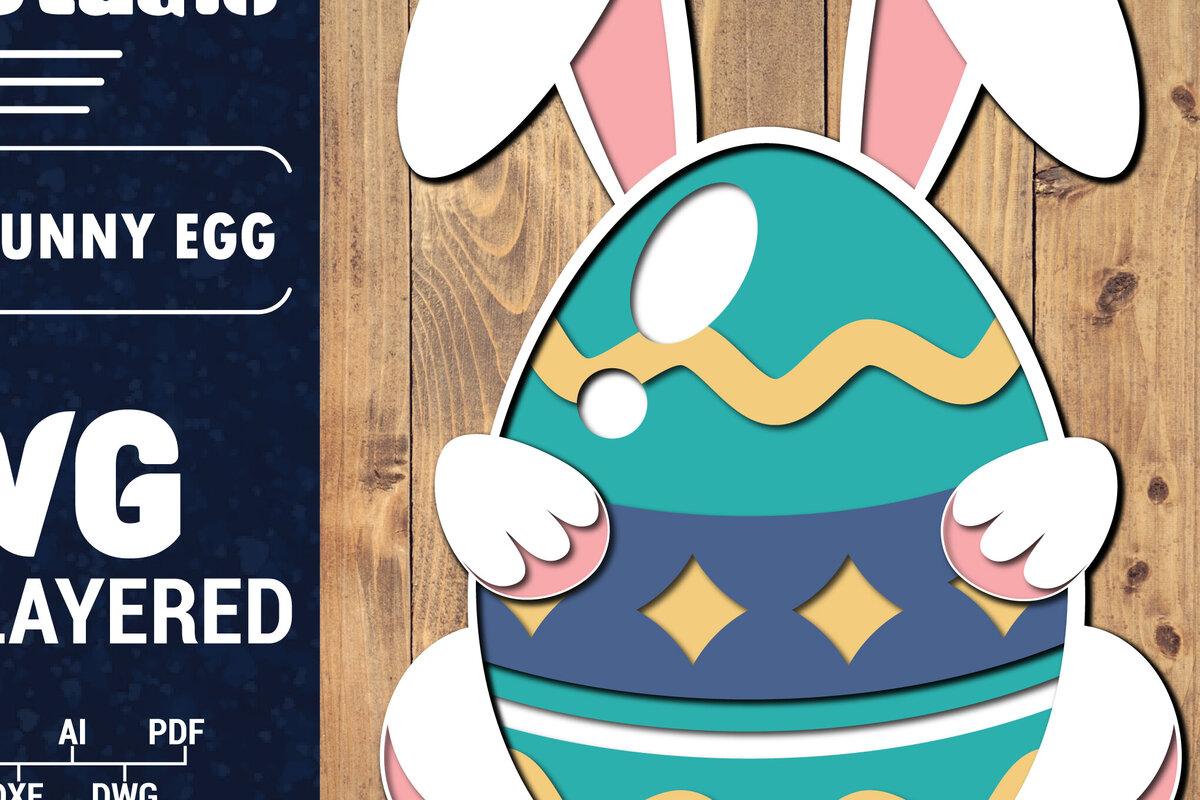 Σετ των 2 Intra απο ξύλο plywood 3mm-4mm πάχος 3D Πασχαλινό αυγό Πολυστρωματικό PaperCut 7 Δίασταση 1500x1500 cm INTRAFABR-91485374