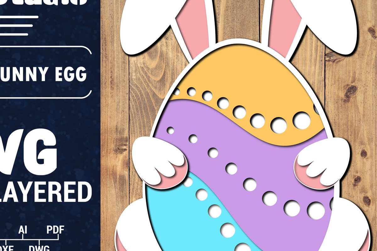 Σετ των 2 Intra απο ξύλο plywood 3mm-4mm πάχος 3D Πασχαλινό αυγό Πολυστρωματικό PaperCut 7 Δίασταση 1500x1500 cm INTRAFABR-91485377