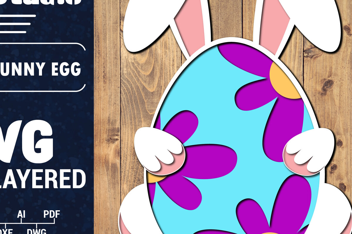 Σετ των 2 Intra απο ξύλο plywood 3mm-4mm πάχος 3D Πασχαλινό αυγό Πολυστρωματικό PaperCut 7 Δίασταση 1500x1500 cm INTRAFABR-91485419