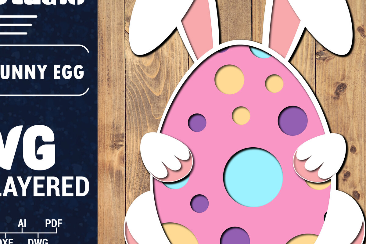 Σετ των 2 Intra απο ξύλο plywood 3mm-4mm πάχος 3D Πασχαλινό αυγό Πολυστρωματικό PaperCut 7 Δίασταση 1500x1500 cm INTRAFABR-91485423