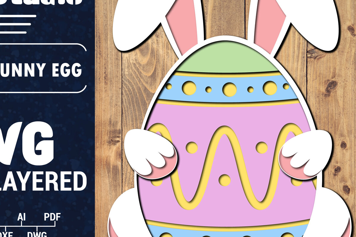 Σετ των 2 Intra απο ξύλο plywood 3mm-4mm πάχος 3D Πασχαλινό αυγό Πολυστρωματικό PaperCut 7 Δίασταση 1500x1500 cm INTRAFABR-91485321