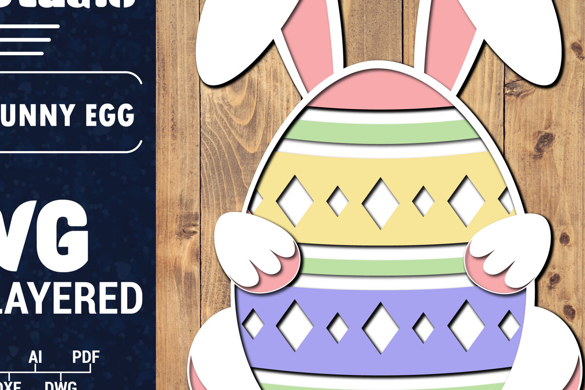 Σετ των 2 Intra απο ξύλο plywood 3mm-4mm πάχος 3D Πασχαλινό αυγό Πολυστρωματικό PaperCut 7 Δίασταση 1500x1500 cm INTRAFABR-91485326