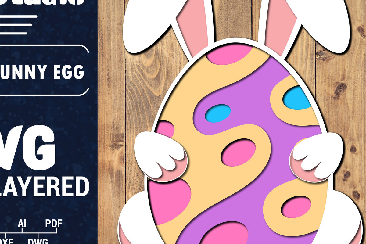 Σετ των 2 Intra απο ξύλο plywood 3mm-4mm πάχος 3D Πασχαλινό αυγό Πολυστρωματικό PaperCut 7 Δίασταση 1500x1500 cm INTRAFABR-91485336