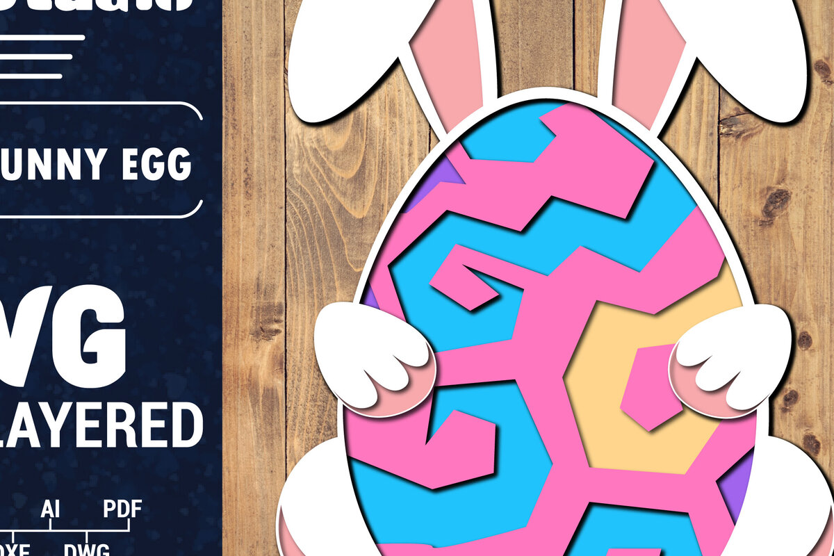 Σετ των 2 Intra απο ξύλο plywood 3mm-4mm πάχος 3D Πασχαλινό αυγό Πολυστρωματικό PaperCut 7 Δίασταση 1500x1500 cm INTRAFABR-91485340