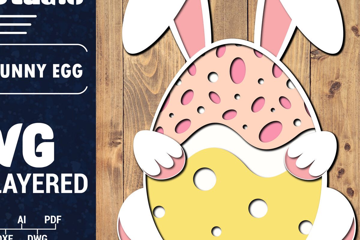 Σετ των 2 Intra απο ξύλο plywood 3mm-4mm πάχος 3D Πασχαλινό αυγό πολλαπλών στρώσεων PaperCut Δίασταση 1500x1500 cm INTRAFABR-91113557