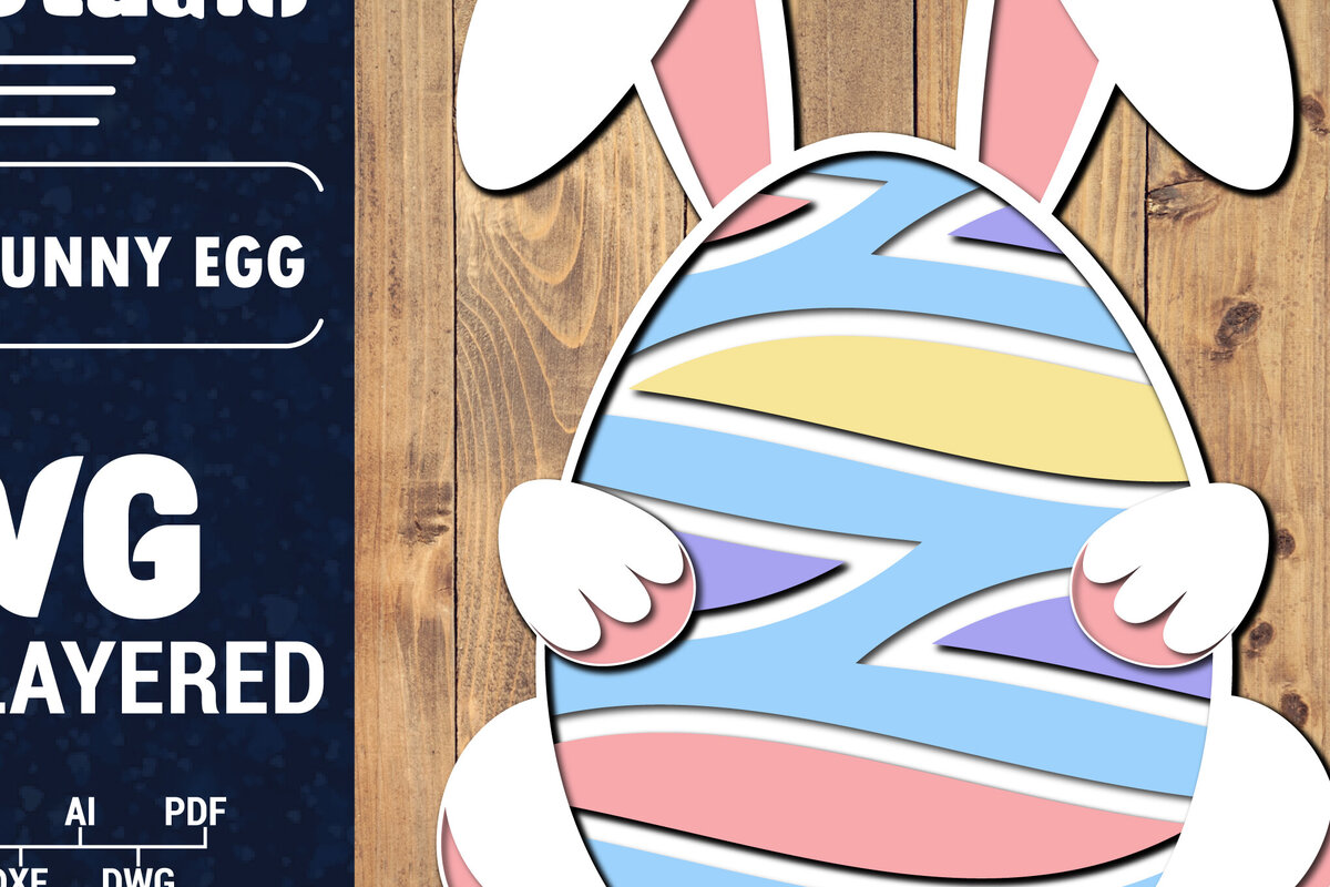 Σετ των 2 Intra απο ξύλο plywood 3mm-4mm πάχος 3D Πασχαλινό Αυγό Πολυστρωματικό PaperCut 70 Δίασταση 1500x1500 cm INTRAFABR-91384951