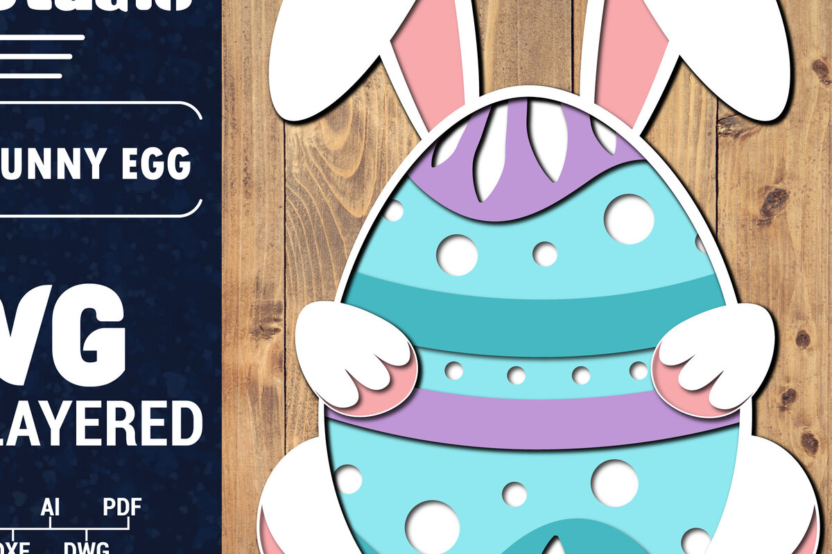 Σετ των 2 Intra απο ξύλο plywood 3mm-4mm πάχος 3D Πασχαλινό αυγό πολλαπλών στρώσεων PaperCut Δίασταση 1500x1500 cm INTRAFABR-91113560