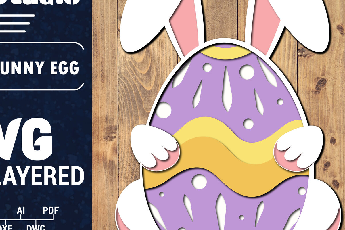 Σετ των 2 Intra απο ξύλο plywood 3mm-4mm πάχος 3D Πασχαλινό αυγό πολλαπλών στρώσεων PaperCut Δίασταση 1500x1500 cm INTRAFABR-91113566