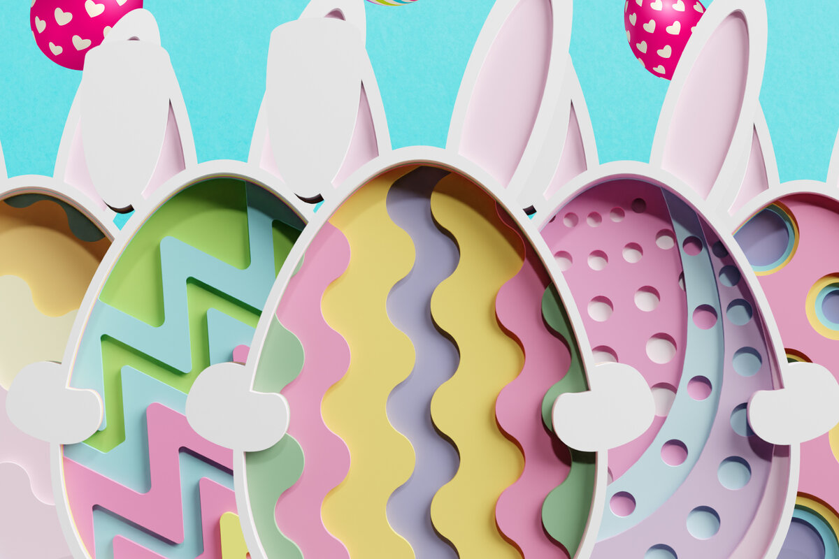 Σετ των 2 Intra απο ξύλο plywood 3mm-4mm πάχος 3D Πασχαλινό αυγό πολλαπλών στρώσεων PaperCut Δίασταση 1200x1200 cm INTRAFABR-62112284