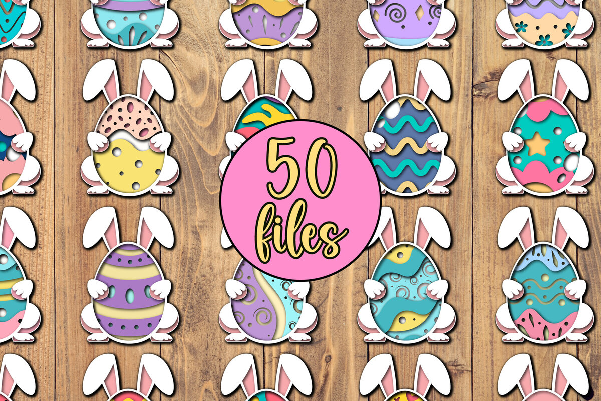 Σετ των 2 Intra απο ξύλο plywood 3mm-4mm πάχος 3D Πασχαλινό αυγό πολλαπλών στρώσεων PaperCut Δίασταση 1500x1500 cm INTRAFABR-93352256