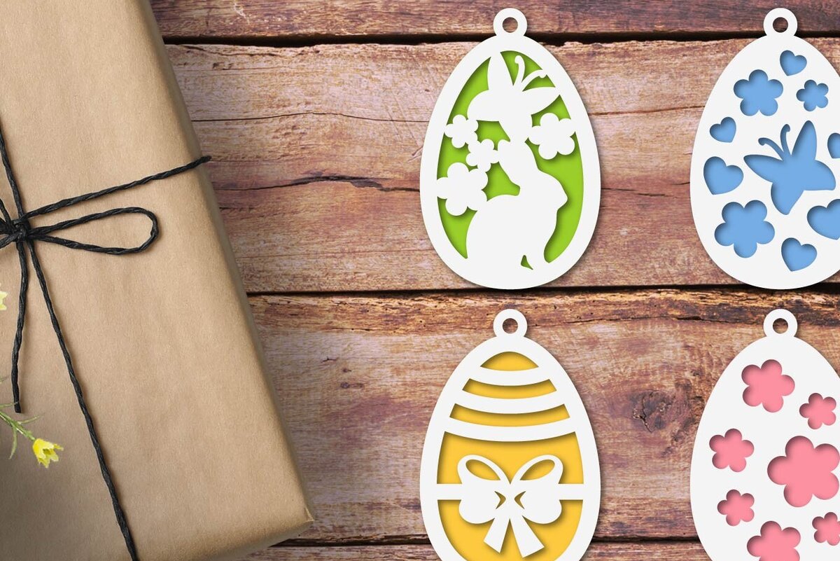 Σετ των 3 Intra απο ξύλο plywood 3mm-4mm πάχος τρισδιάστατο πασχαλινό αυγό στολίδι Δίασταση 8x8 cm INTRAFABR-88281591