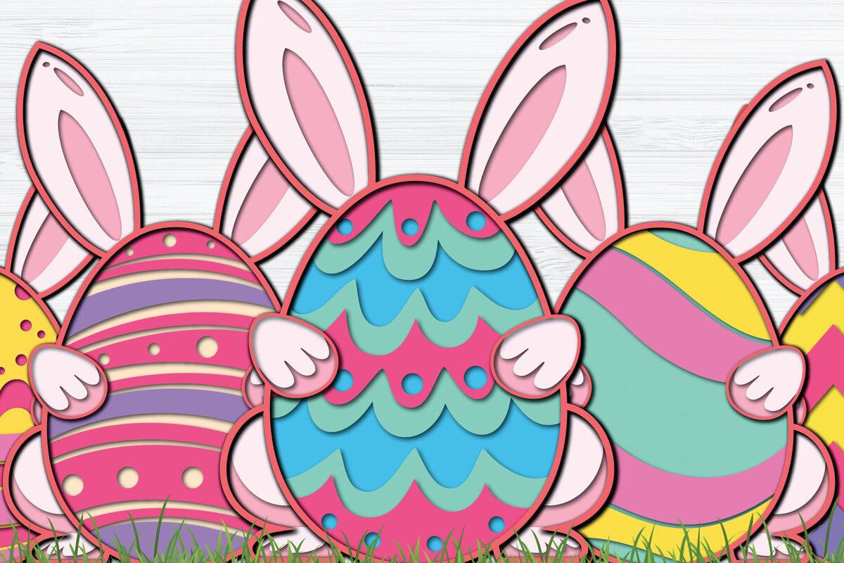 Intra απο ξύλο plywood 3mm-4mm πάχος τρισδιάστατη δέσμη πασχαλινών αυγών Δίασταση 1200x1200 cm INTRAFABR-25353521