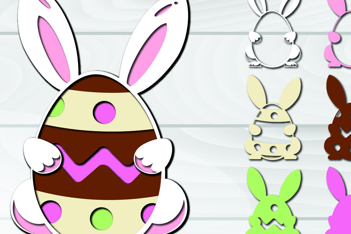 Σετ των 2 Intra απο ξύλο plywood 3mm-4mm πάχος 3D Πασχαλινά αυγά Paper Cut Δίασταση 1500x1500 cm INTRAFABR-92257798