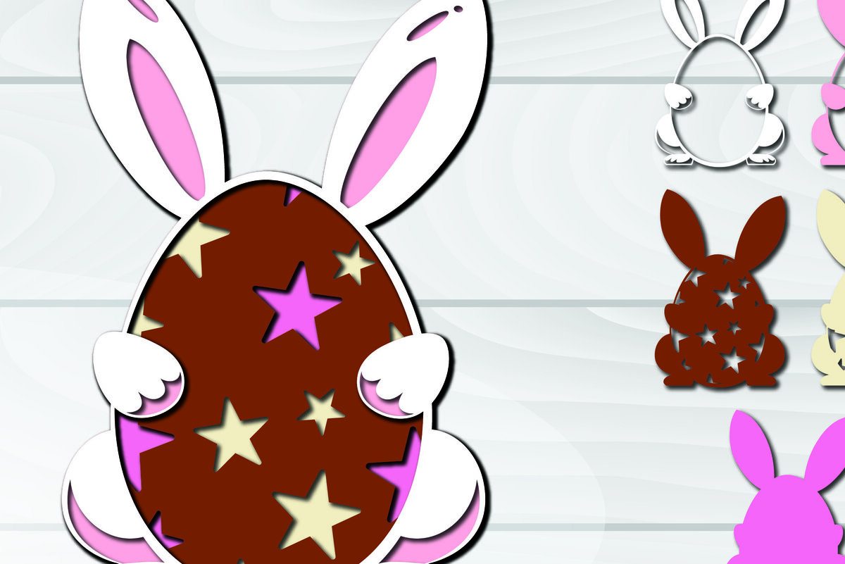 Σετ των 2 Intra απο ξύλο plywood 3mm-4mm πάχος 3D Πασχαλινά αυγά Paper Cut Δίασταση 1500x1500 cm INTRAFABR-92257802