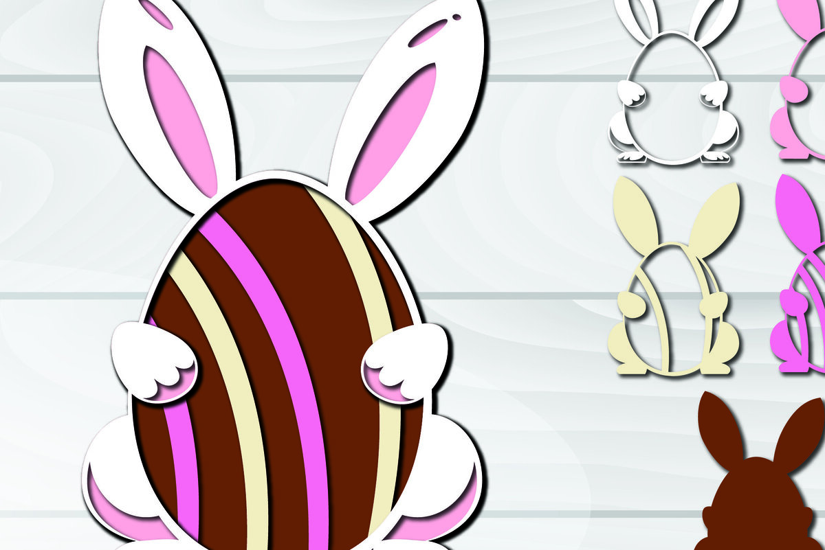 Σετ των 2 Intra απο ξύλο plywood 3mm-4mm πάχος 3D Πασχαλινά αυγά Paper Cut Δίασταση 1500x1500 cm INTRAFABR-92257810