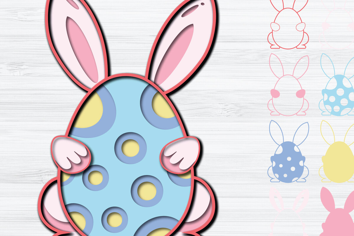 Σετ των 3 Intra απο ξύλο plywood 3mm-4mm πάχος 3D Πασχαλινά αυγά Paper Cut Δίασταση 1200x1200 cm INTRAFABR-27267794