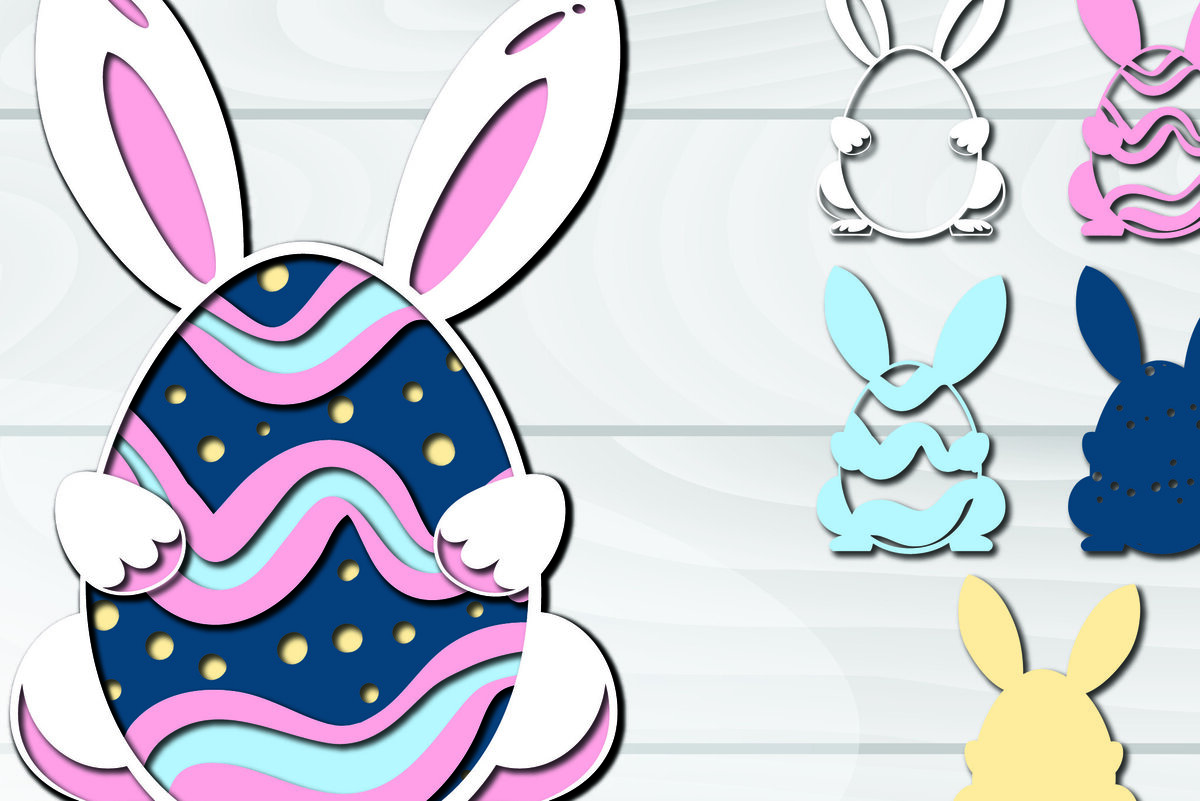 Σετ των 2 Intra απο ξύλο plywood 3mm-4mm πάχος 3D Πασχαλινά αυγά Paper Cut Δίασταση 1500x1500 cm INTRAFABR-92257764