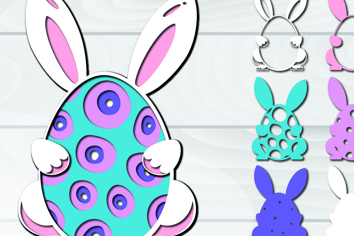 Σετ των 3 Intra απο ξύλο plywood 3mm-4mm πάχος 3D Πασχαλινά αυγά Paper Cut Δίασταση 1500x1500 cm INTRAFABR-92257769