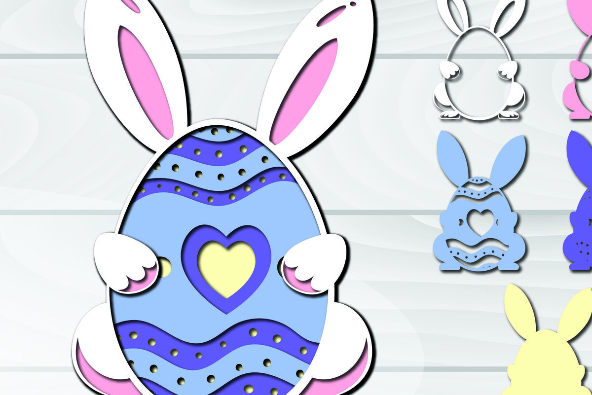 Σετ των 2 Intra απο ξύλο plywood 3mm-4mm πάχος 3D Πασχαλινά αυγά Paper Cut Δίασταση 1500x1500 cm INTRAFABR-92257778