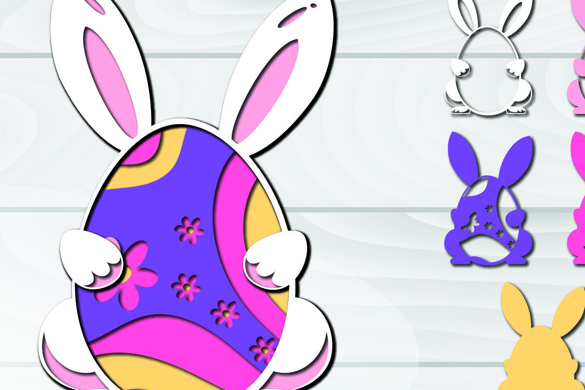 Σετ των 2 Intra απο ξύλο plywood 3mm-4mm πάχος 3D Πασχαλινά αυγά Paper Cut Δίασταση 1500x1500 cm INTRAFABR-92257784