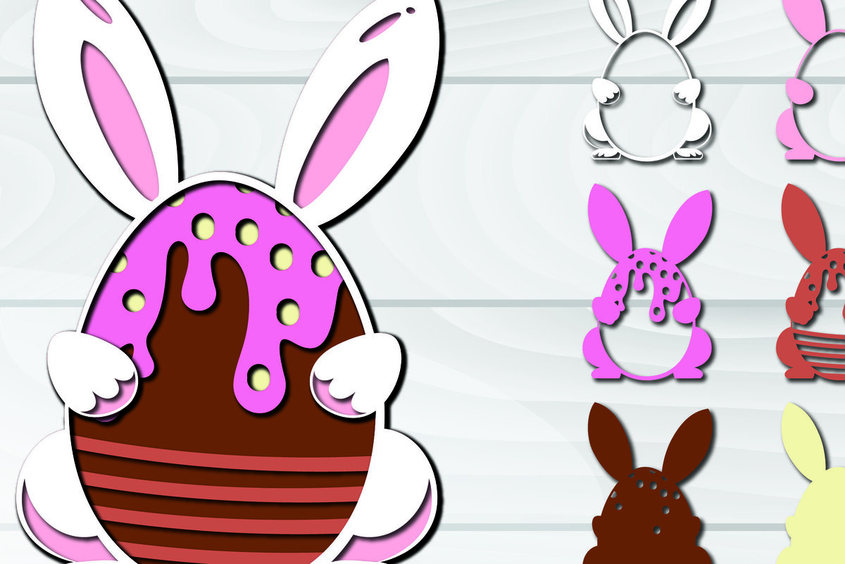 Σετ των 2 Intra απο ξύλο plywood 3mm-4mm πάχος 3D Πασχαλινά αυγά Paper Cut Δίασταση 1500x1500 cm INTRAFABR-92257788