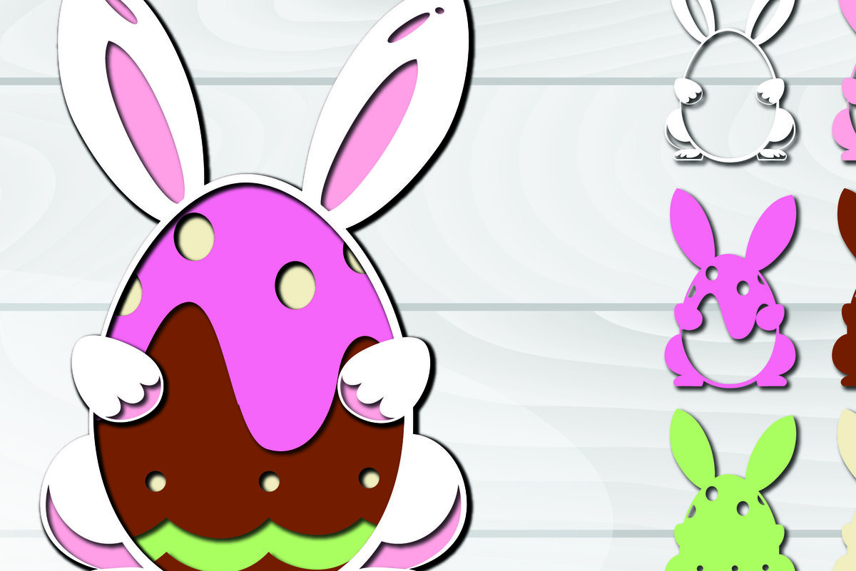 Σετ των 2 Intra απο ξύλο plywood 3mm-4mm πάχος 3D Πασχαλινά αυγά Paper Cut Δίασταση 1500x1500 cm INTRAFABR-92257793