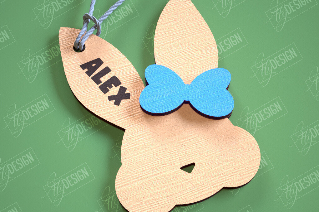 Σετ των 2 Intra απο ξύλο plywood 3mm-4mm πάχος Τρισδιάστατη πασχαλινή ετικέτα δώρου Σχεδίαση κοπής με λέιζερ Δίασταση 15x15 cm INTRAFABR-114806874