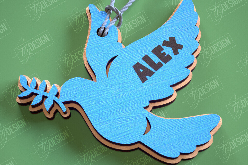 Σετ των 2 Intra απο ξύλο plywood 3mm-4mm πάχος Τρισδιάστατη πασχαλινή ετικέτα δώρου Σχεδίαση κοπής με λέιζερ Δίασταση 15x15 cm INTRAFABR-114806890