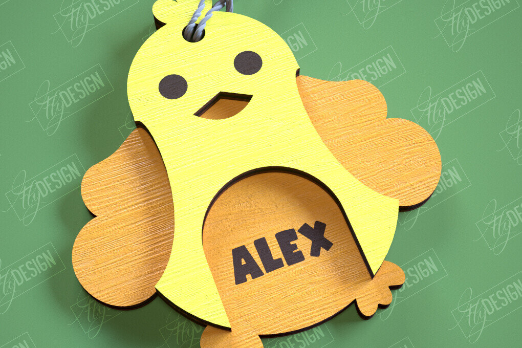 Σετ των 2 Intra απο ξύλο plywood 3mm-4mm πάχος Τρισδιάστατη πασχαλινή ετικέτα δώρου Σχεδίαση κοπής με λέιζερ Δίασταση 15x15 cm INTRAFABR-114806905