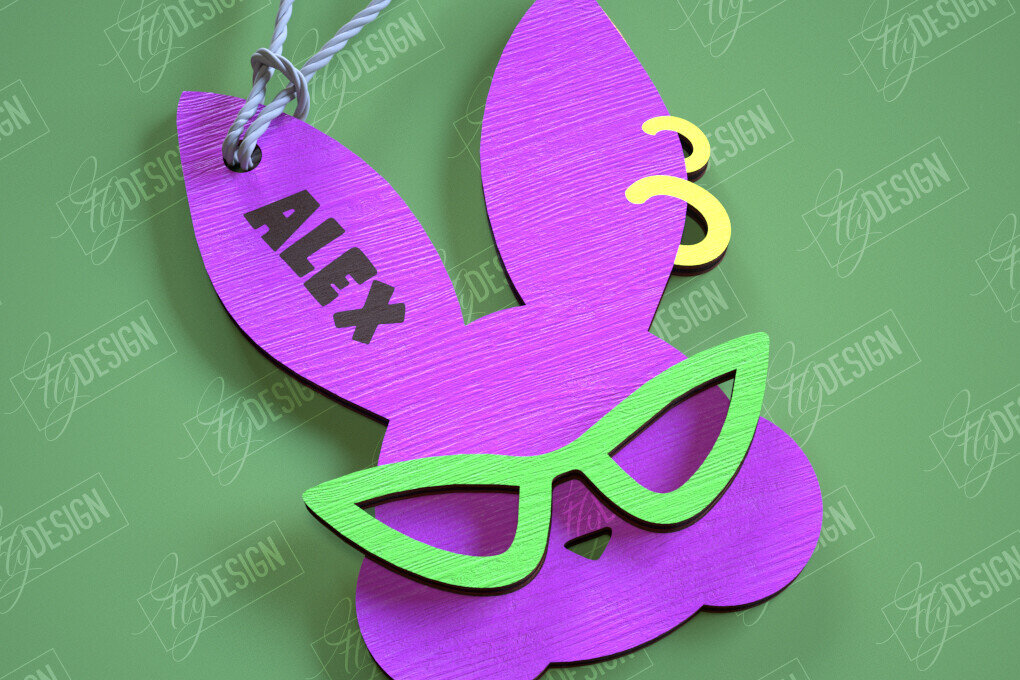 Σετ των 2 Intra απο ξύλο plywood 3mm-4mm πάχος Τρισδιάστατη πασχαλινή ετικέτα δώρου Σχεδίαση κοπής με λέιζερ Δίασταση 15x15 cm INTRAFABR-114806855