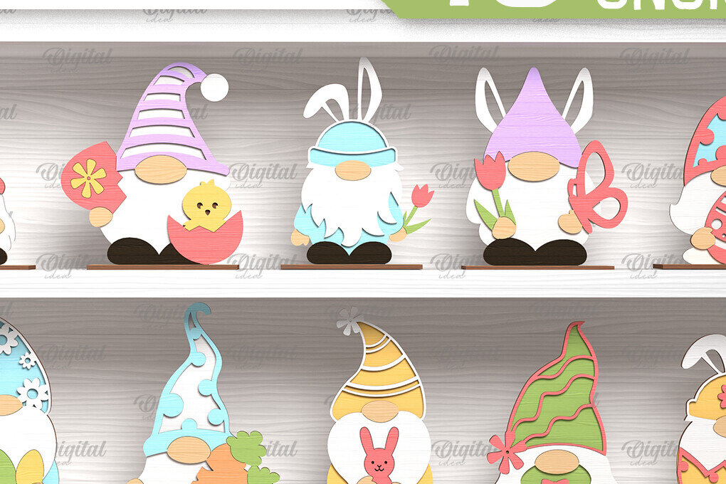 Σετ των 2 Intra απο ξύλο plywood 3mm-4mm πάχος Δέσμη κοπής με λέιζερ τρισδιάστατα πασχαλινά στοιχειά Δίασταση 15x15 cm INTRAFABR-90800821