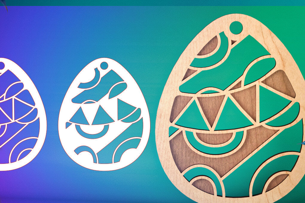 Σετ των 2 Intra απο ξύλο plywood 3mm-4mm πάχος 3D Πασχαλινή | Καλό Πάσχα Δίασταση 15x15 cm INTRAFABR-58219320