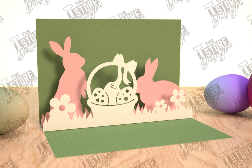 Σετ των 3 Intra απο ξύλο plywood 3mm-4mm πάχος Τρισδιάστατη Πασχαλινή Αναδυόμενη Κάρτα , Πάσχα Δίασταση 15x15 cm INTRAFABR-114669544