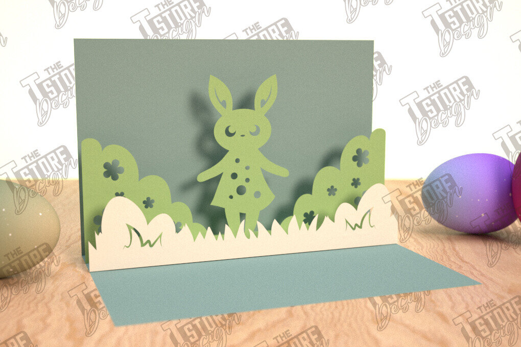 Σετ των 2 Intra απο ξύλο plywood 3mm-4mm πάχος Τρισδιάστατη Πασχαλινή Αναδυόμενη Κάρτα , Πάσχα Δίασταση 15x15 cm INTRAFABR-114669565