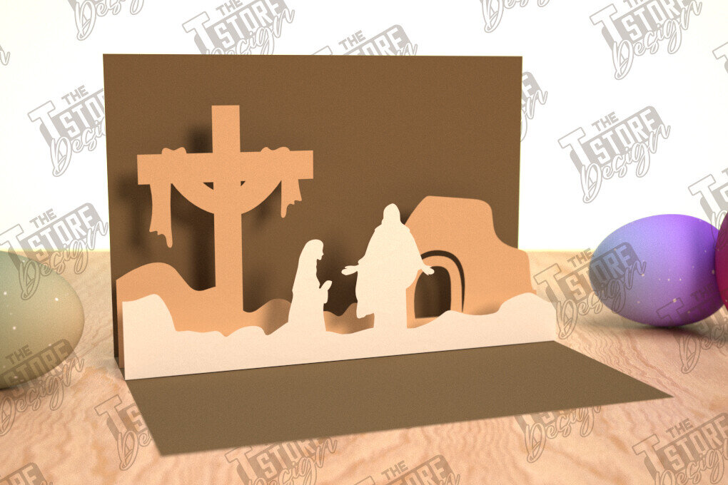 Σετ των 2 Intra απο ξύλο plywood 3mm-4mm πάχος Τρισδιάστατη Πασχαλινή Αναδυόμενη Κάρτα , Πάσχα Δίασταση 15x15 cm INTRAFABR-114669582