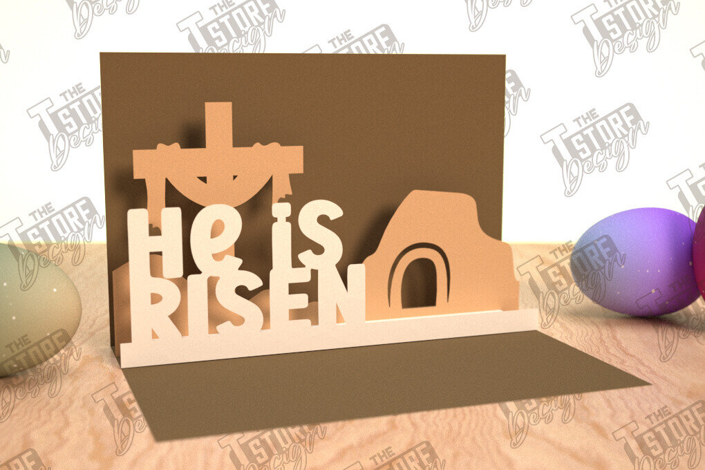 Σετ των 2 Intra απο ξύλο plywood 3mm-4mm πάχος Τρισδιάστατη Πασχαλινή Αναδυόμενη Κάρτα , Πάσχα Δίασταση 15x15 cm INTRAFABR-114669626