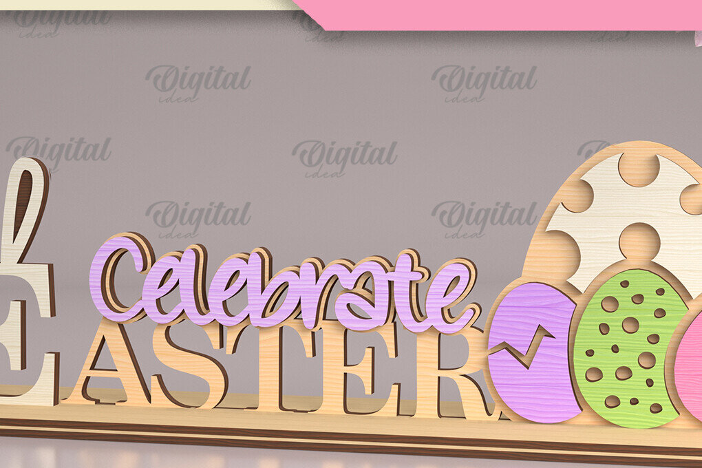 Intra απο ξύλο plywood 3mm-4mm πάχος Τρισδιάστατο Πασχαλινό σταντ με λέιζερ. Ευλογημένος Δίασταση 30x20 cm INTRAFABR-88287226