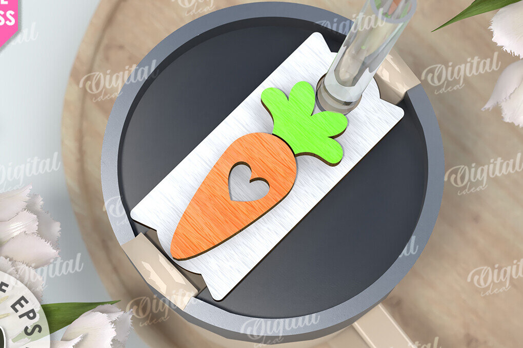 Σετ των 2 Intra απο ξύλο plywood 3mm-4mm πάχος Τρισδιάστατη Easter Stanley Topper Δίασταση 15x15 cm INTRAFABR-117657330