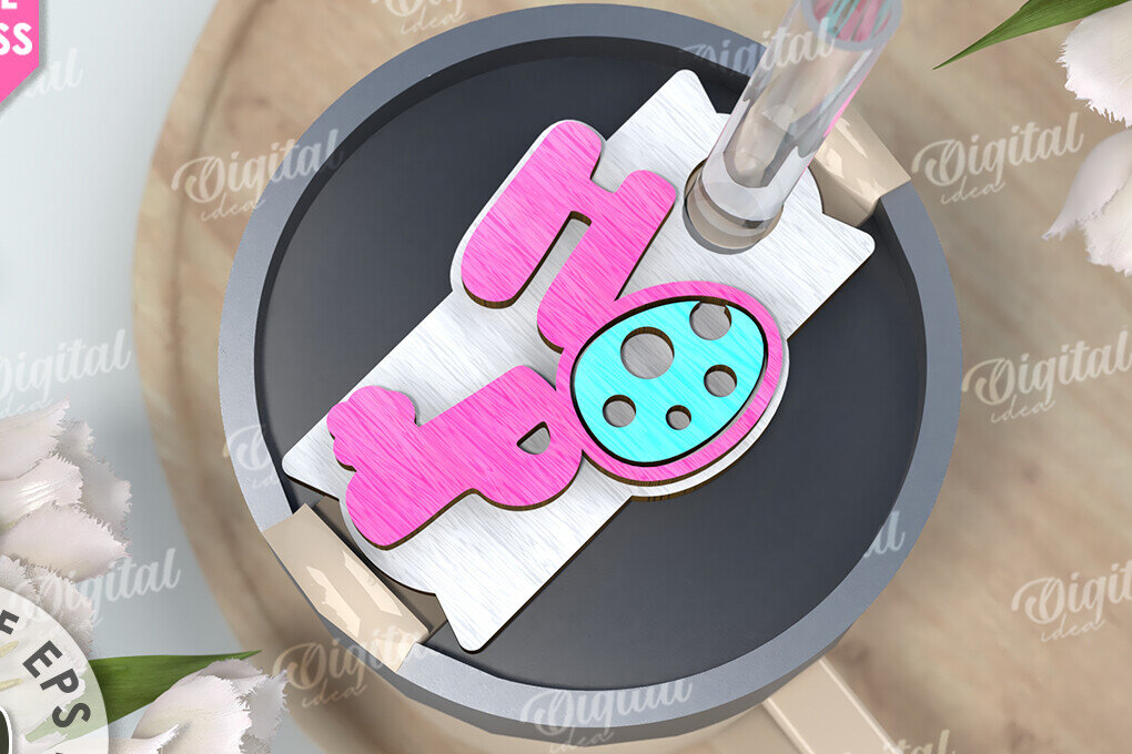 Σετ των 2 Intra απο ξύλο plywood 3mm-4mm πάχος Τρισδιάστατη Easter Stanley Topper Δίασταση 15x15 cm INTRAFABR-117657428