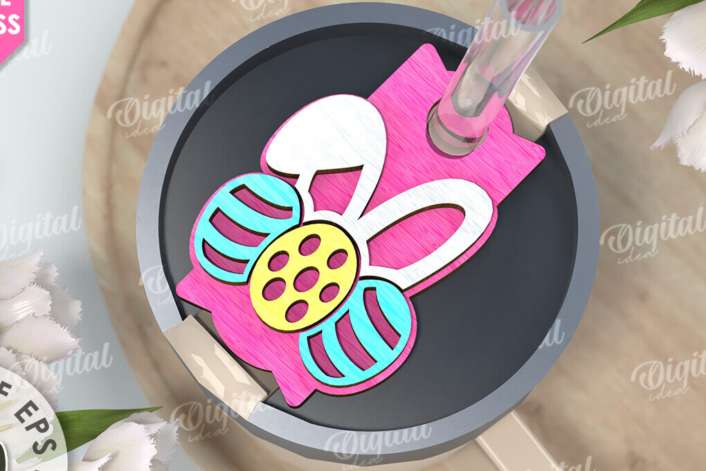 Σετ των 2 Intra απο ξύλο plywood 3mm-4mm πάχος Τρισδιάστατη Easter Stanley Topper Δίασταση 15x15 cm INTRAFABR-117657552