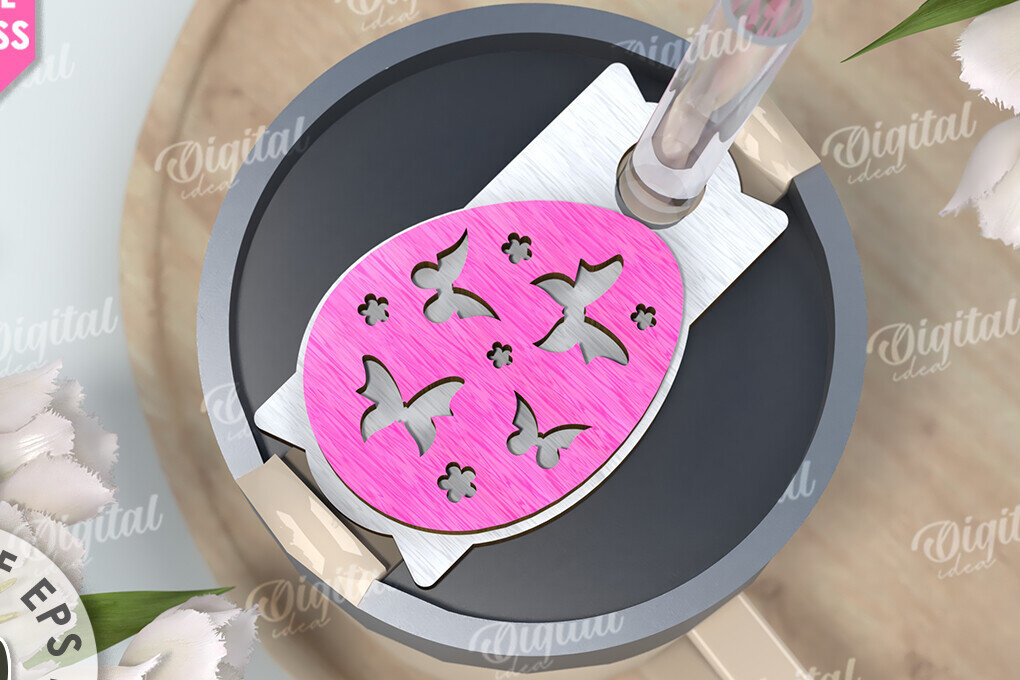 Σετ των 2 Intra απο ξύλο plywood 3mm-4mm πάχος Τρισδιάστατη Easter Stanley Topper Δίασταση 15x15 cm INTRAFABR-117657595